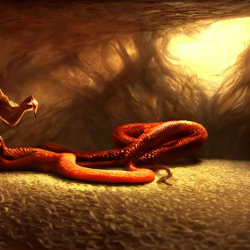 Prompt: devouring boas and jacqin, dramatic lighting, cinematic, establishing shot, extremely high detail, photorealistic, cinematic lighting