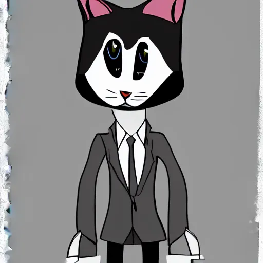 Image similar to digital art of anthromorphic cat wearing a suit