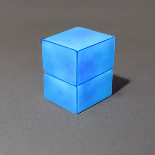 Image similar to 3 dimensional cube made of blue raw meat