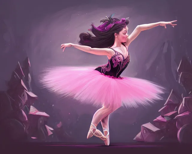 Image similar to photography of jack black dancing in a pink ballerina outfit, full body shot, deep focus, d & d and mtg, fantasy, intricate, elegant, highly detailed, digital painting, artstation, concept art, matte, sharp focus, illustration, hearthstone, art by stanley lau and artgerm