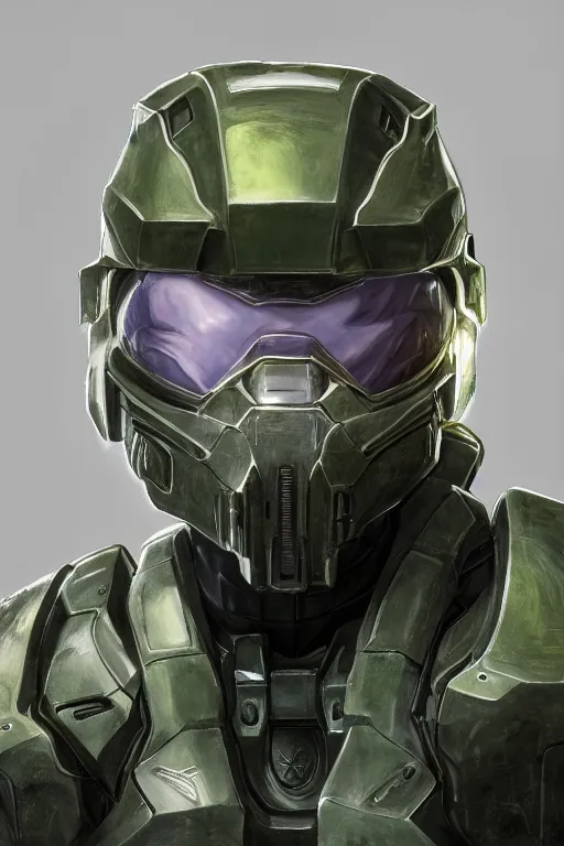 Image similar to portrait of master chief, religious art, sacred, halo, by moebius and artgerm, octane render, trending on artstation