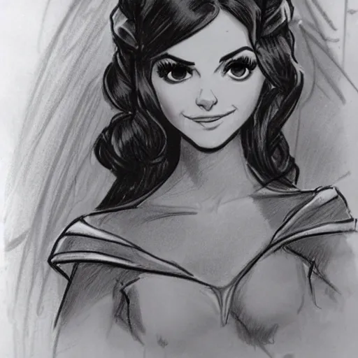 Image similar to milt kahl sketch of victoria justice as princess padme from star wars episode 3