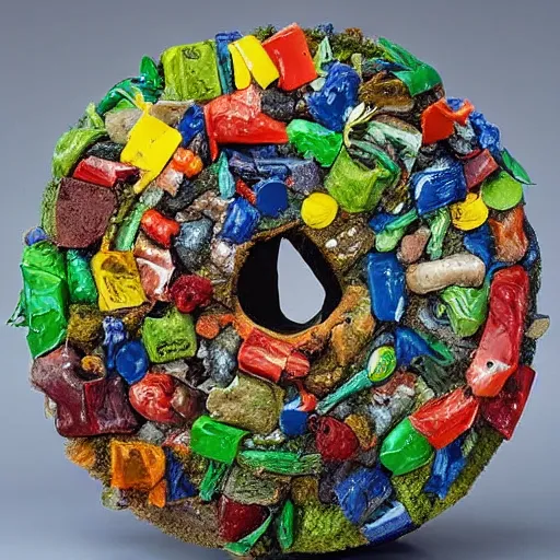 Image similar to A sculpture a 🥦 made pure recycle materials trash, Steve belledin