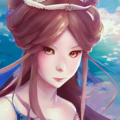 Image similar to A close-up anime portrait of Ssunbiki as Princess Rosalina, by a professional manga illustrator, Stanley Artgerm Lau, WLOP, Rossdraws, James Jean, Andrei Riabovitchev, Marc Simonetti, and Sakimichan, tranding on artstation