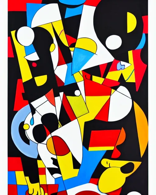 Prompt: rage, rage against the dying of the light | abstract art painting | high contrast | inspired by george condo | inspired by jean arp | trending on artstation