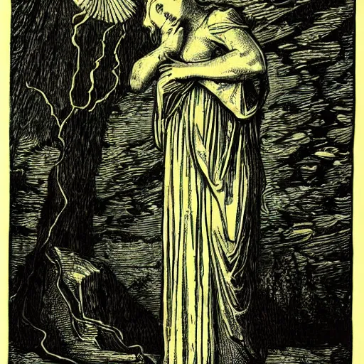 Prompt: illustrations of tarot cards in the style of gustave dore