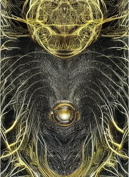 Image similar to glowing silver and golden elements, full close-up portrait, vector crow from unsplash, book cover, green forest, white moon, establishing shot, extremly high detail, photo-realistic, cinematic lighting, pen and ink, intricate line drawings, by Yoshitaka Amano, Ruan Jia, Kentaro Miura, Artgerm, post processed, concept art, artstation, matte painting, style by eddie mendoza, raphael lacoste, alex ross