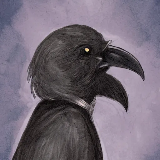 Image similar to a crow that is a kenku monk, dungeons and dragon, portrait