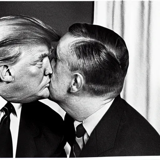 Image similar to still of donald trump kissing adolf hitler