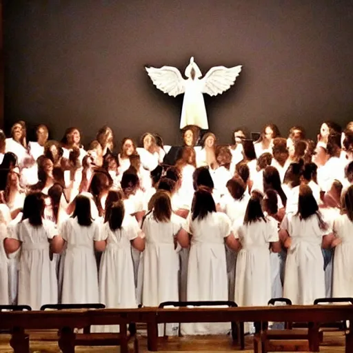 Prompt: angels singing in the choir