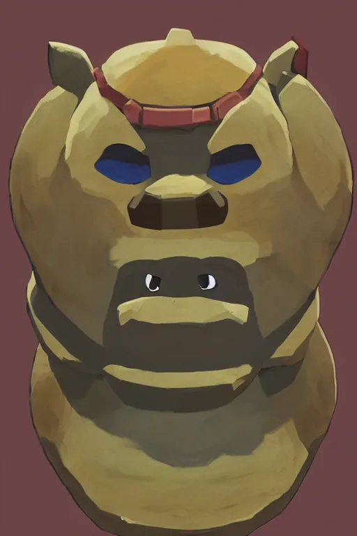 Image similar to an in game portrait of mr. resetti from the legend of zelda breath of the wild, breath of the wild art style.