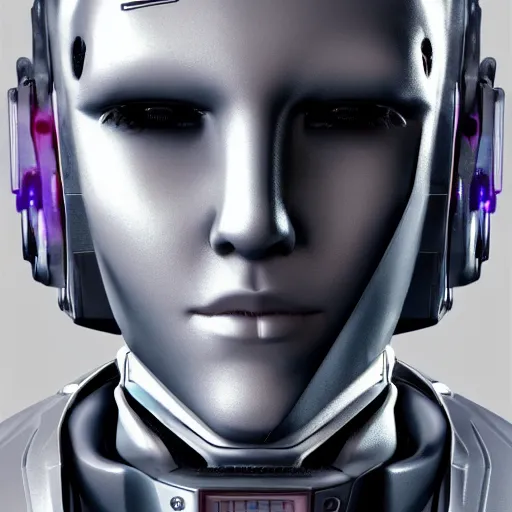 Image similar to portrait of robot, cyberpunk, ultra realistic