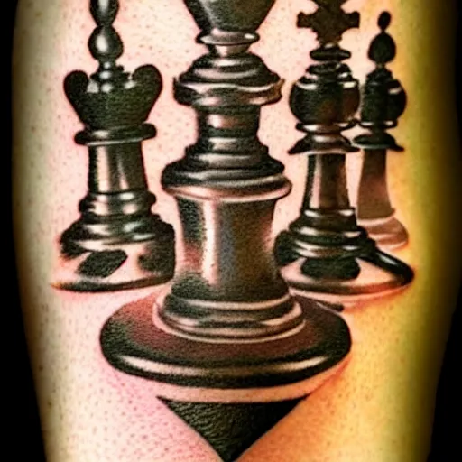 chess pawn with a crown tattoo, Stable Diffusion