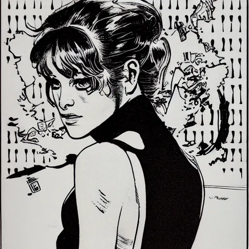 Prompt: theres a star in her eyes and she knows it, portrait, by guido crepax