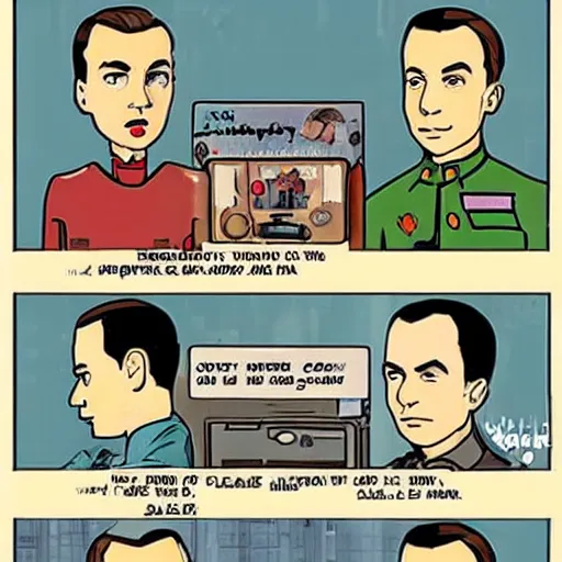 Image similar to millatary propoganda of sheldon cooper