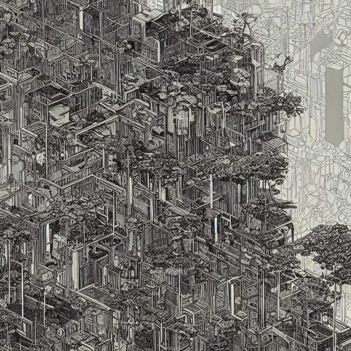 Image similar to a building in a landscape, by james jean