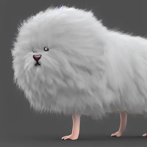 Prompt: a fluffy creature , concept art, trending on artstation 3D.