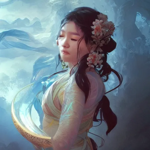 Image similar to asian earth elemental goddess, slice of life, highly detailed, digital painting, artstation, concept art, sharp focus, illustration, cinematic lighting, art by artgerm and greg rutkowski and alphonse mucha