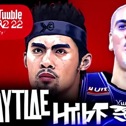 Image similar to youtube livestream of attila the hun playing nba 2 k 2 2