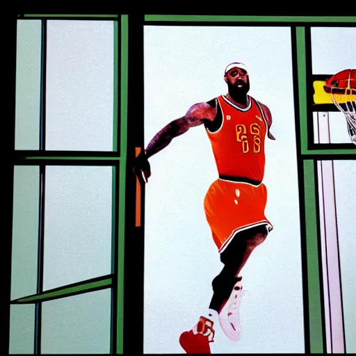 Image similar to lebron james trapped inside of windows 9 5