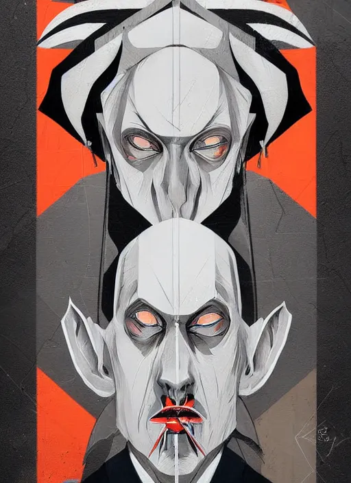 Prompt: symmetry!! portrait of nosferatu by sachin teng, organic, abstract, matte painting, geometric shapes, hard edges! graffiti, street art