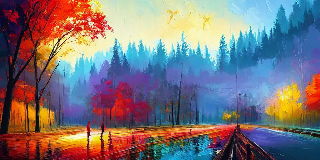 Prompt: technology mixed with nature detailed painting beautiful artwork by alena aenami by monnet