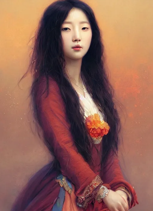 A beautiful portrait of Park Shin-hye, digital art by | Stable