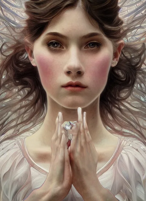 Image similar to ultra realistic illustration, prima ballerina, sci - fi, fantasy, symmetrical face, intricate, elegant, highly detailed, digital painting, artstation, concept art, smooth, sharp focus, illustration, art by artgerm and alphonse mucha