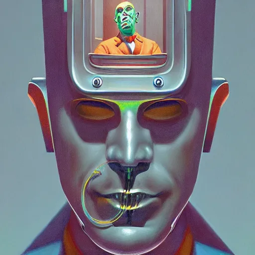 Image similar to Portrait of a King robot with digital crown, very coherent, painted by Edward Hopper, Wayne Barlowe, painted by James Gilleard, airbrush, art by JamesJean