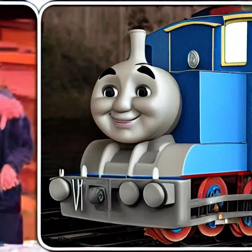 Image similar to bill cosby as thomas the train engine