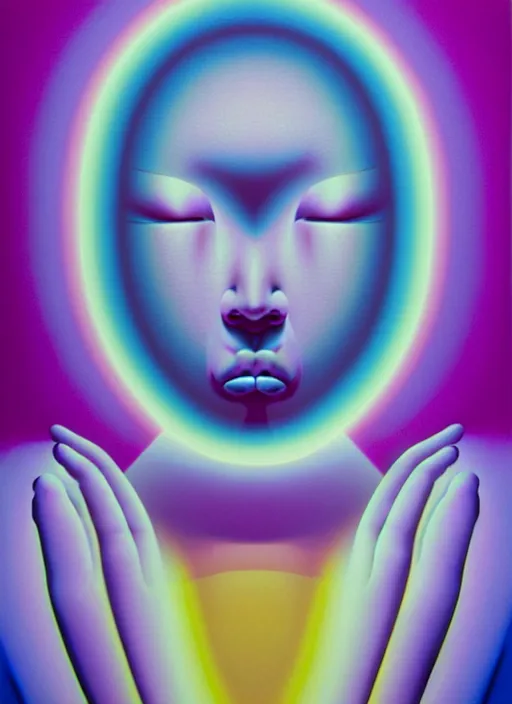 Prompt: womans soul by shusei nagaoka, kaws, david rudnick, airbrush on canvas, pastell colours, cell shaded, 8 k