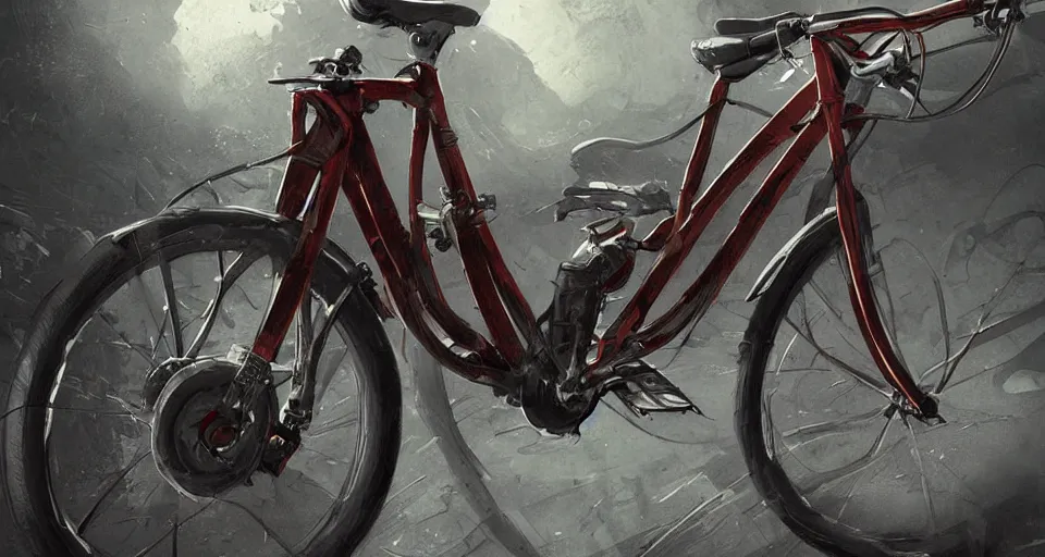 Image similar to bike by ferrari, digital art,ultra realistic,ultra detailed,art by greg rutkowski