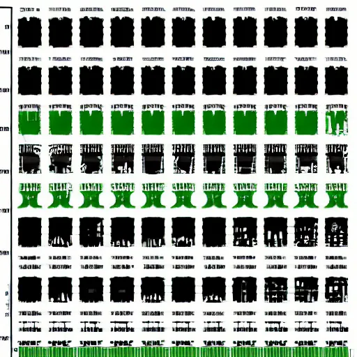 Prompt: isotype chart showing icons representing aerospace and profits over the past 50 years, mostly black and white with elements of kelly green, red, in the style of Nigel Holmes