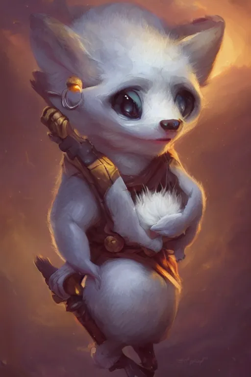 Image similar to cute little anthropomorphic oppossum wizard, tiny, small, baby animal, short, cute and adorable, pretty, beautiful, DnD character art portrait, matte fantasy painting, DeviantArt Artstation, by Jason Felix by Steve Argyle by Tyler Jacobson by Peter Mohrbacher, cinematic lighting