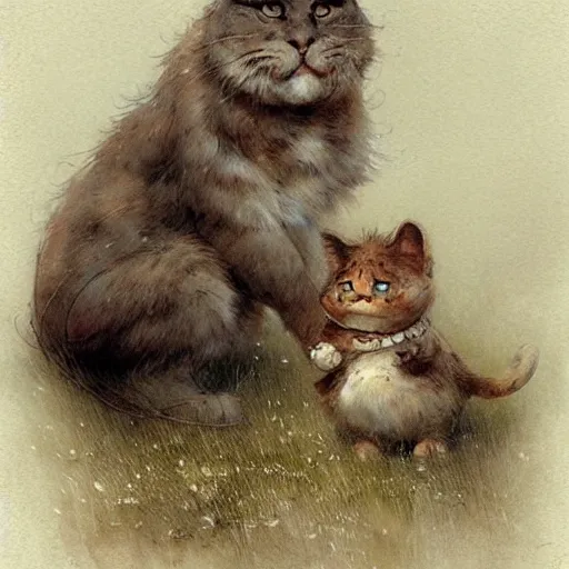 Image similar to ( ( ( ( ( garfield. muted colors. ) ) ) ) ) by jean - baptiste monge!!!!!!!!!!!!!!!!!!!!!!!!!!!