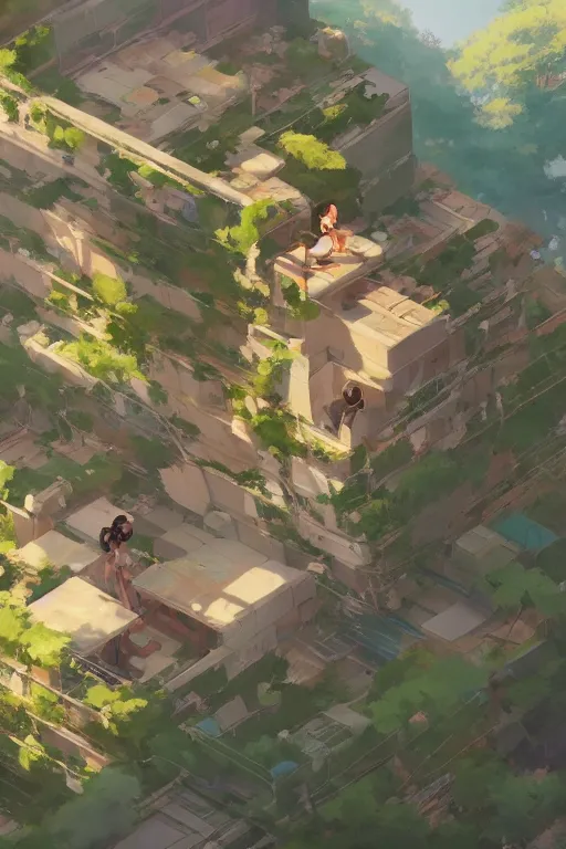 Image similar to big game development team uncoordinated work in a chaos, top view rule of thirds golden ratio, fake detail, trending pixiv fanbox,, style of makoto shinkai studio ghibli genshin impact james gilleard greg rutkowski chiho aoshima