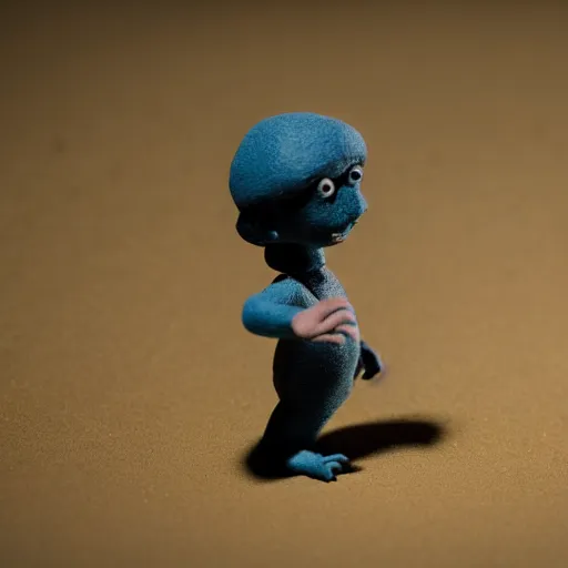 Prompt: a cinematic film still of a claymation stop motion film starring bull murray, shallow depth of field, 8 0 mm, f 1. 8