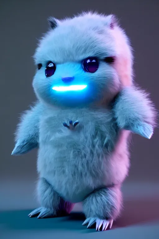 Prompt: high quality 3 d render sci - fi very cute fluffy! wombat!! mecha soldier dancing, highly detailed, unreal engine cinematic smooth, in the style of detective pikachu & blade runner, hannah yata charlie immer, dark blue neon light, low angle, uhd 8 k, sharp focus