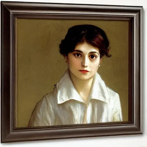 Image similar to a young woman detective by alfred stevens