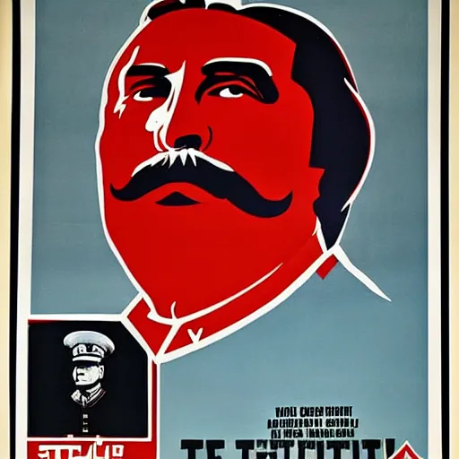 Prompt: Jerma985 saluting Stalin in style of American propaganda poster