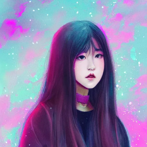 Prompt: ! dream portrait of jisoo blackpink, rainy background, pink bright art masterpiece artstation. 8 k, sharp high quality