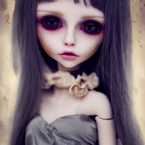Prompt: cinematic uhd 8 k oil painting of ashley, ultra perfect, vivid dream, living nightmare, night terror, agoraphobia, shyness, anxiety, depressing, ghostly, bjd dolls, dollfie dream, cuteness, prettiness, distrustfulness, nostalgic, ephemeral, chemical imbalance, 2 d, portrait of face, coherent image.