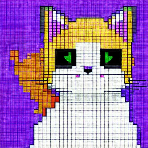 Image similar to pixel art of a cat