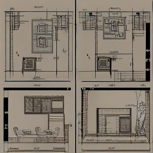 Image similar to floor and lighting plans, sketches, blueprints, realistic, 8 k,