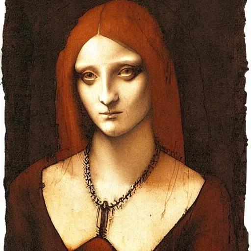 Image similar to goth woman by leonardo da vinci