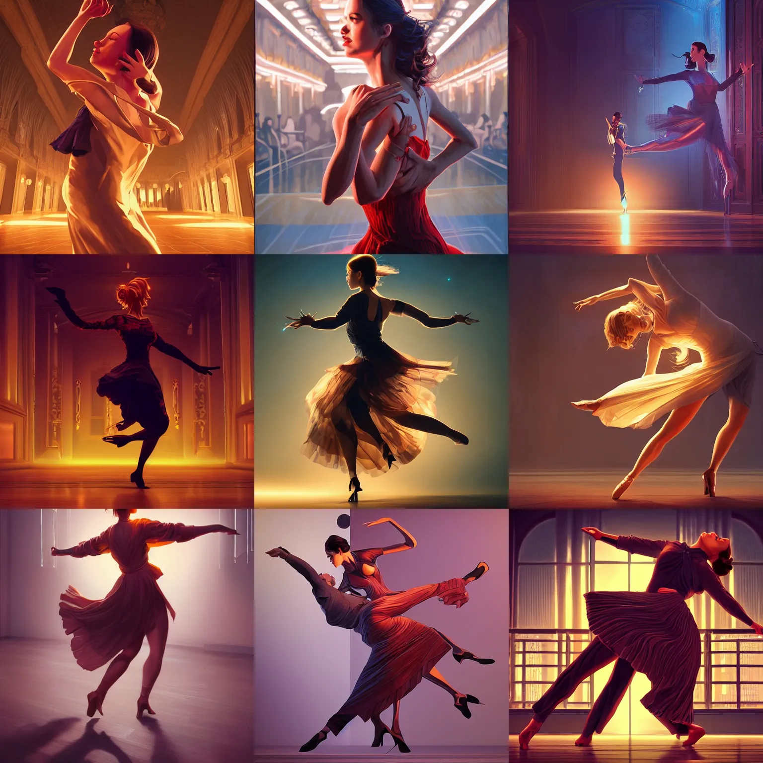 Prompt: a woman dancing tango, symmetrical, intricate, epic lighting, cinematic composition, hyper realistic, 8 k resolution, unreal engine 5, by artgerm, tooth wu, dan mumford, beeple, wlop, rossdraws, james jean, marc simonetti, artstation