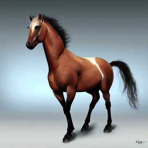 Image similar to concept art of hybrid human and horse wearing coat, anthropomorphic horse wearing a coat and standing on two legs like human, digital art, photo realistic, highly detailed