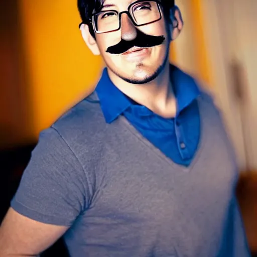 Image similar to markiplier blue mustache