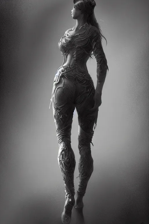 Image similar to female protagonist, accurate details, detailed full body, dramatic, intricate, elegant, highly detailed, digital painting, artstation, concept art, sharp focus, illustration, art by Gustave Dore, octane render