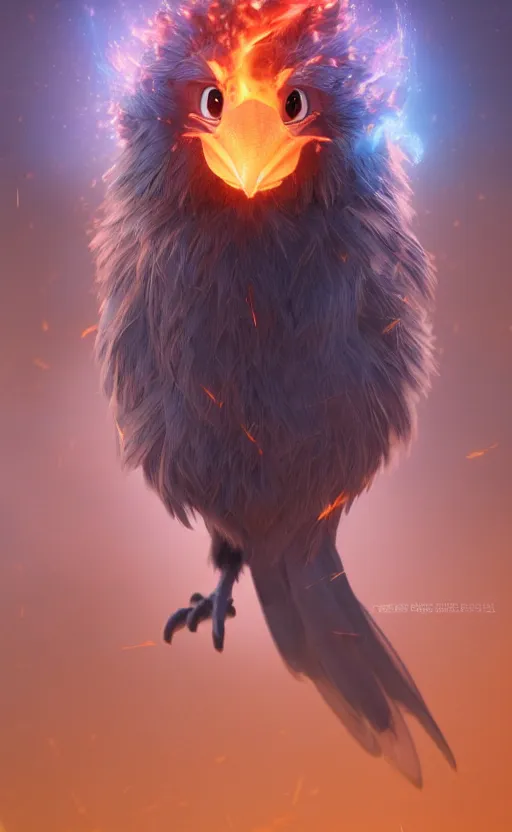 Image similar to a phoenix bird, fire, ash electric, furry, soft, concept art, sharp focus, intricate details, highly detailed, photorealistic, disney pixar, octane render, iridescent, anime, 8 k